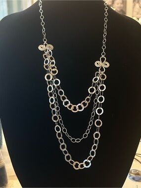 925 multi-layered link chain necklace